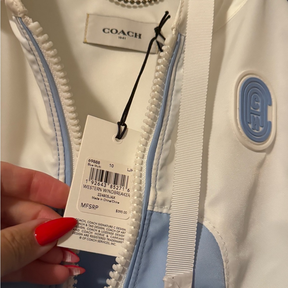 Coach White and Light Blue Windbreaker - Picture 3 of 5
